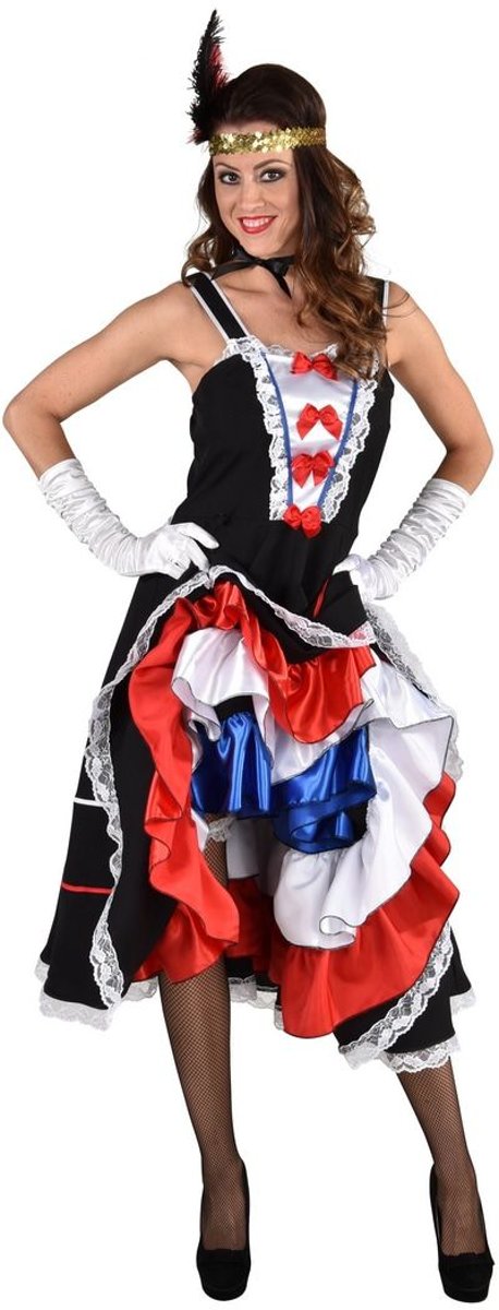 Jaren 20 Danseressen Kostuum | Vive La France Can Can | Vrouw | XL | Carnaval kostuum | Verkleedkleding